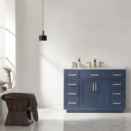 Altair Designs 48" single vanity with top - 531048-WH-CA-NM