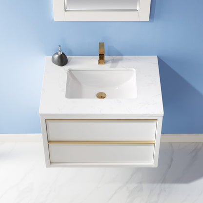 Altair Designs 30" single vanity with top - 534030-WH-AW-NM