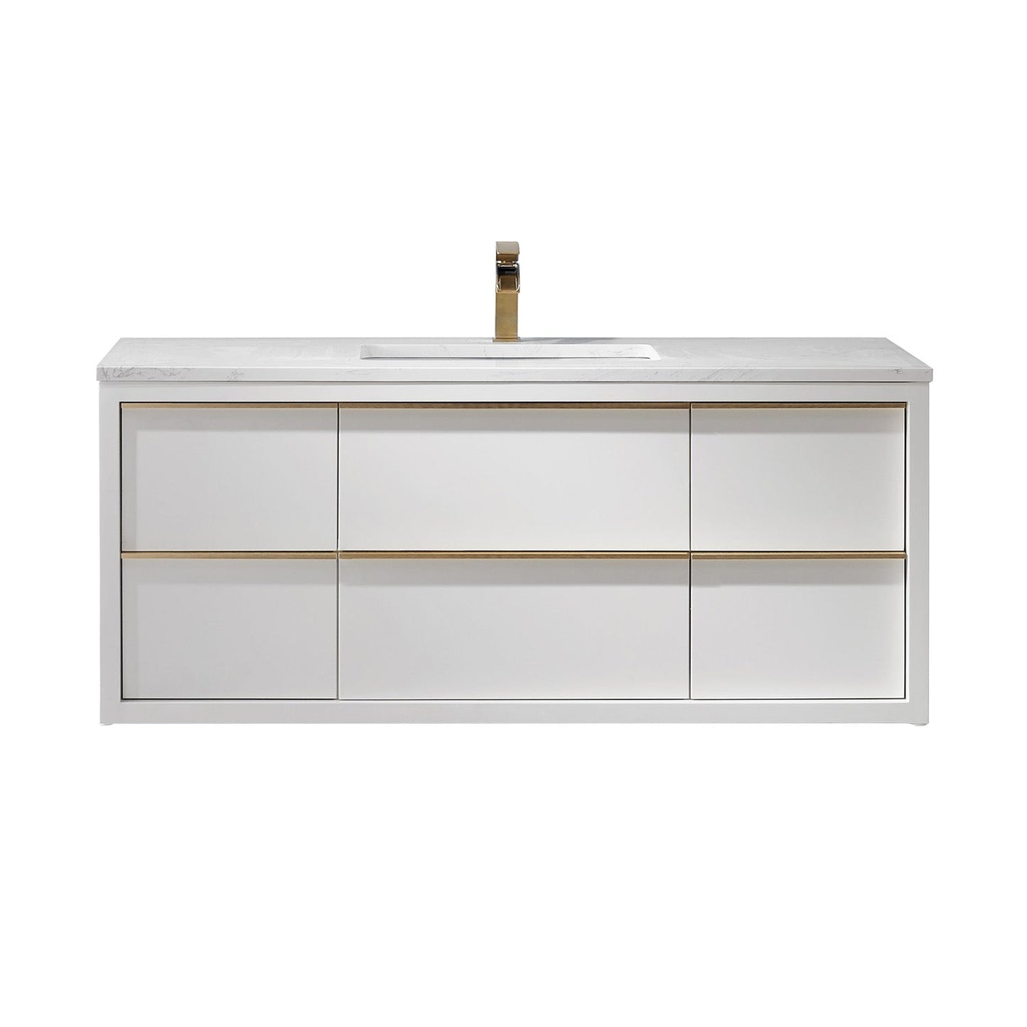 Altair Designs 48" single vanity with top - 534048-WH-AW-NM