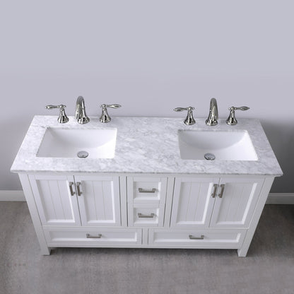 Altair Designs 60" double vanity with top - 538060-WH-CA-NM