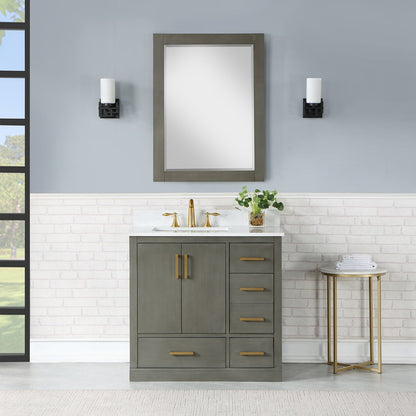 Altair Designs Monna 36" single vanity with top - 544036-WH-CG-NM