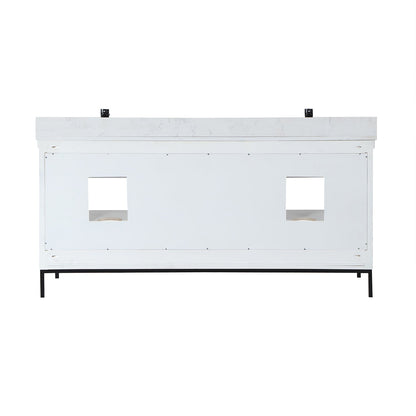 Altair Designs 72" double vanity with top - 545072-WH-AW-NM