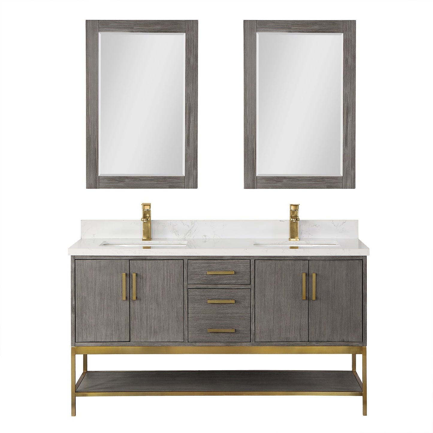 Altair Designs  60" double vanity with top - 546060-WO-GW-NM