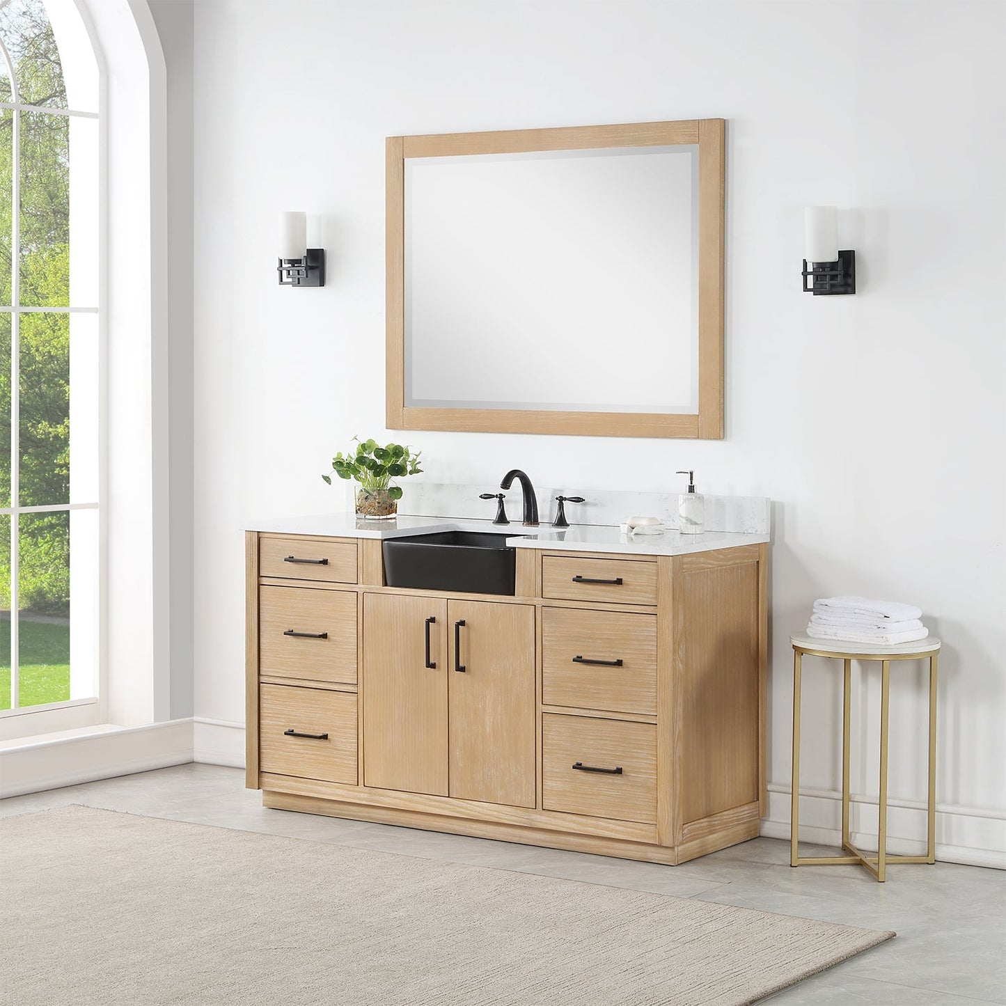 Altair Designs 60" single vanity with top - 550060S-WP-AW-NM