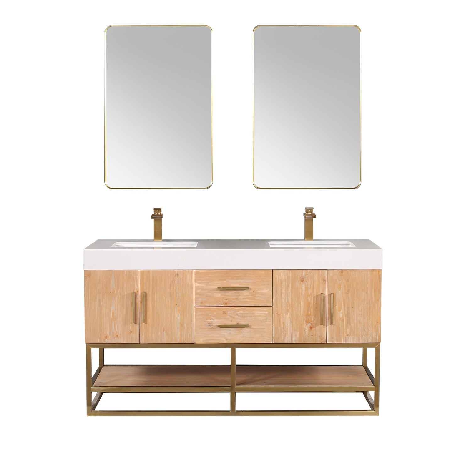 Altair Designs 60"/72"/84" single/double vanity with top - 552060B-LB-WH-NM