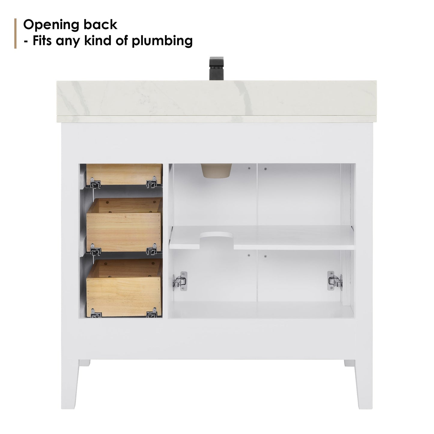 Altair Designs Laurel 36" single vanity with top - 558036-WF-CWQ-NM