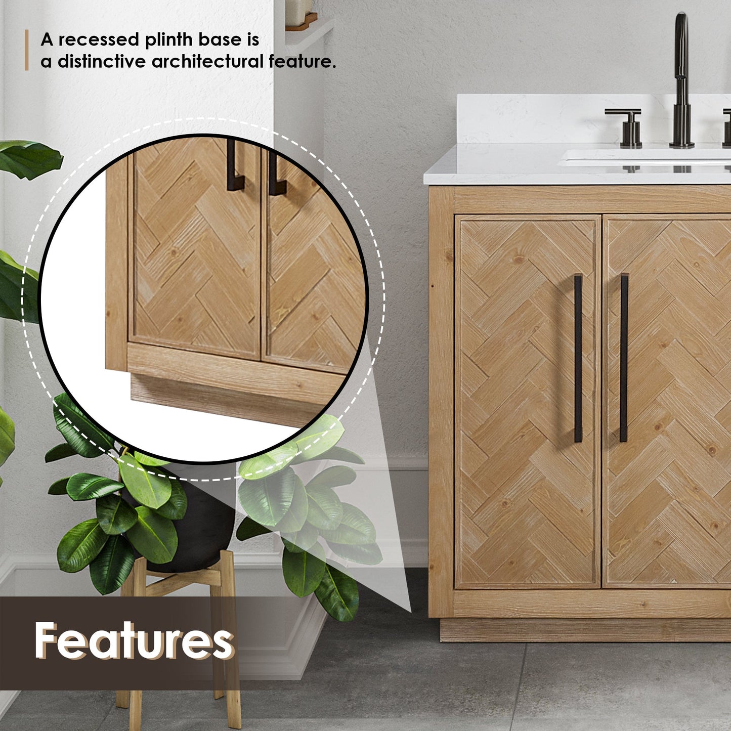 Altair Designs Bellavia 36" single vanity with top - 559036-WF-GW-NM