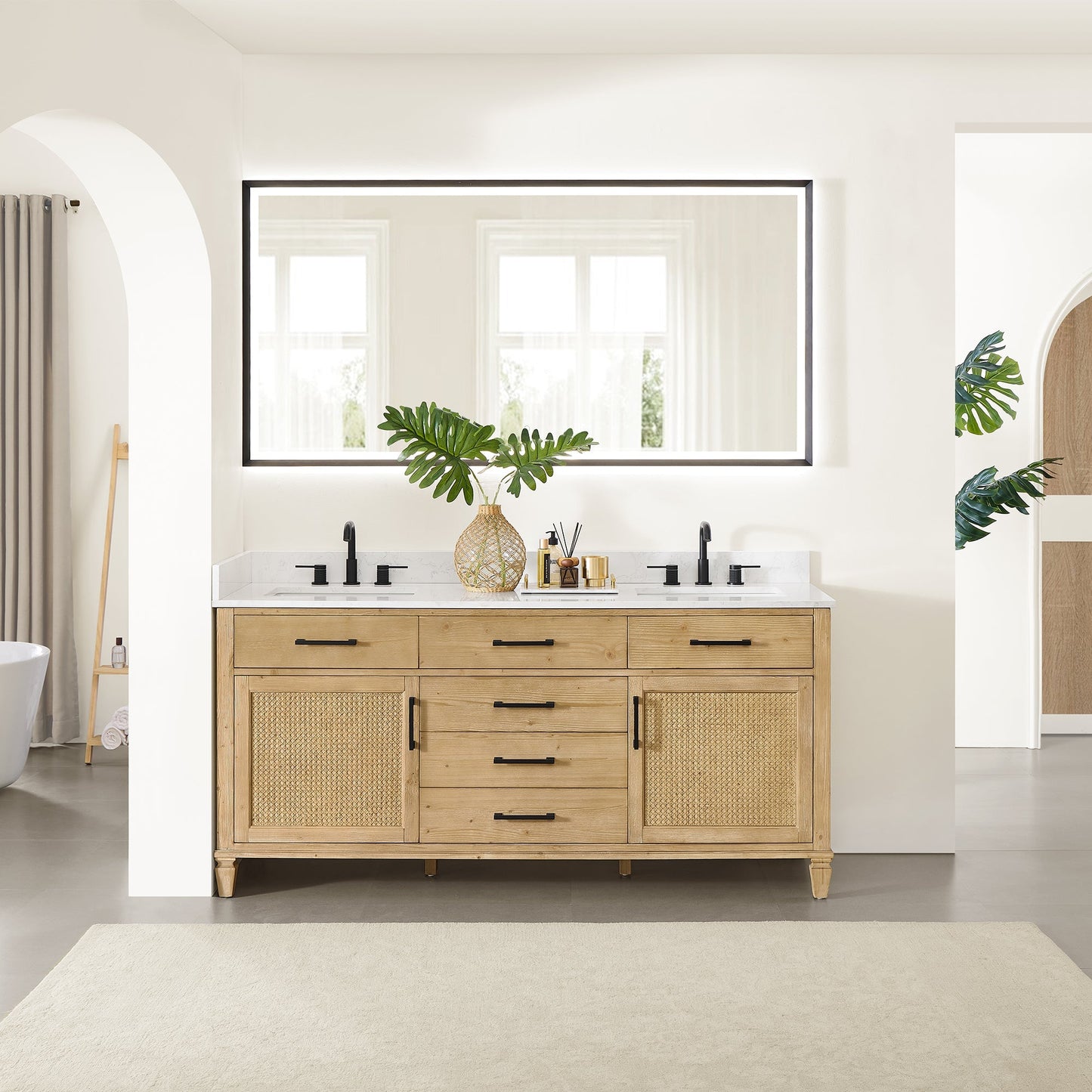 Altair Designs Salome 36"/48"/60"/72"/84" single/double vanity with top - 571036-WF-GW-NM