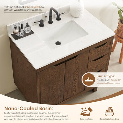 Altair Designs Mowry 36"/48"/60"/72" single/double vanity with top - 573036-BK-GW-NM Price