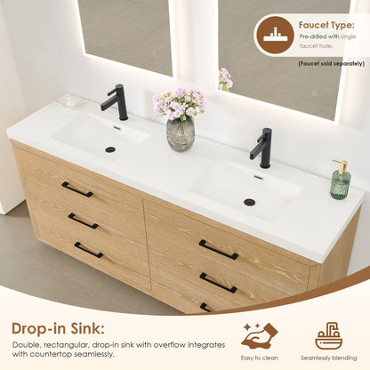 Altair Designs Sigrid 36"/48"/60"/72" single/double vanity with top - 579036-WO-WH-NM