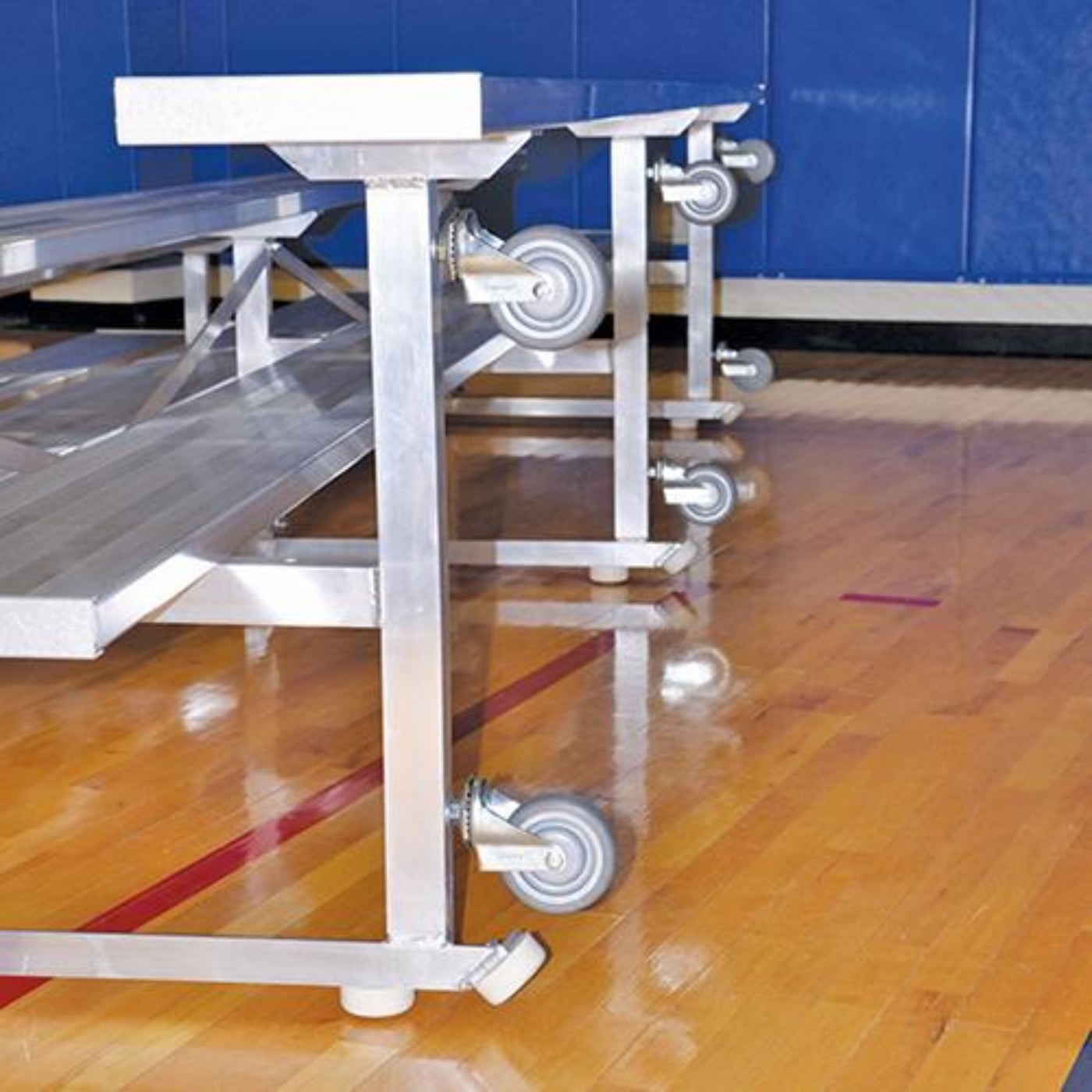 Bleacher 4 Row 21' Tip & Roll Portable Aluminum - BLCH-421TRG