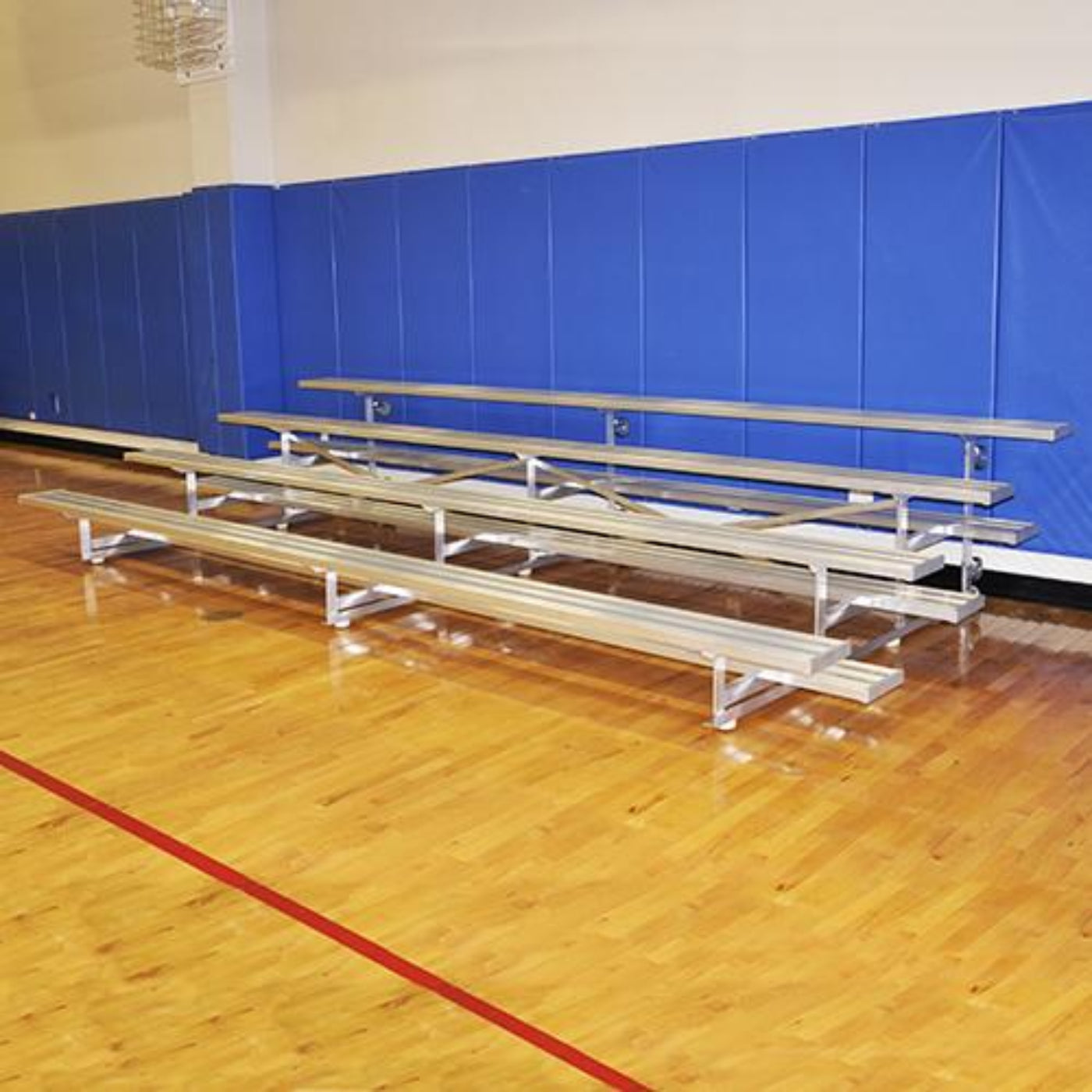 Bleacher 4 Row Portable 7½' Tip & Roll Preferred Aluminum - BLDP-475TRG