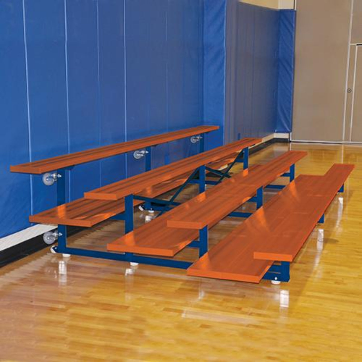 Bleacher 4 Row 21' Tip & Roll Portable Aluminum - BLCH-421TRG