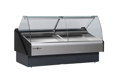 Hydra-Kool  | 101" Wide Self Contained Curved Glass Seafood Display Case - KFM-SC-100-S
