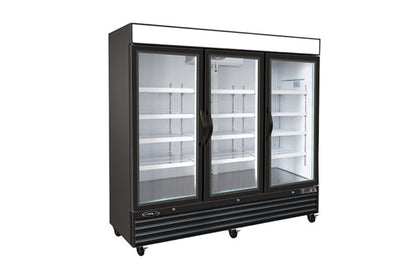 Kool-It  | 81" Wide 3 Swing Door Black Merchandiser Freezer - KGF-72 DV