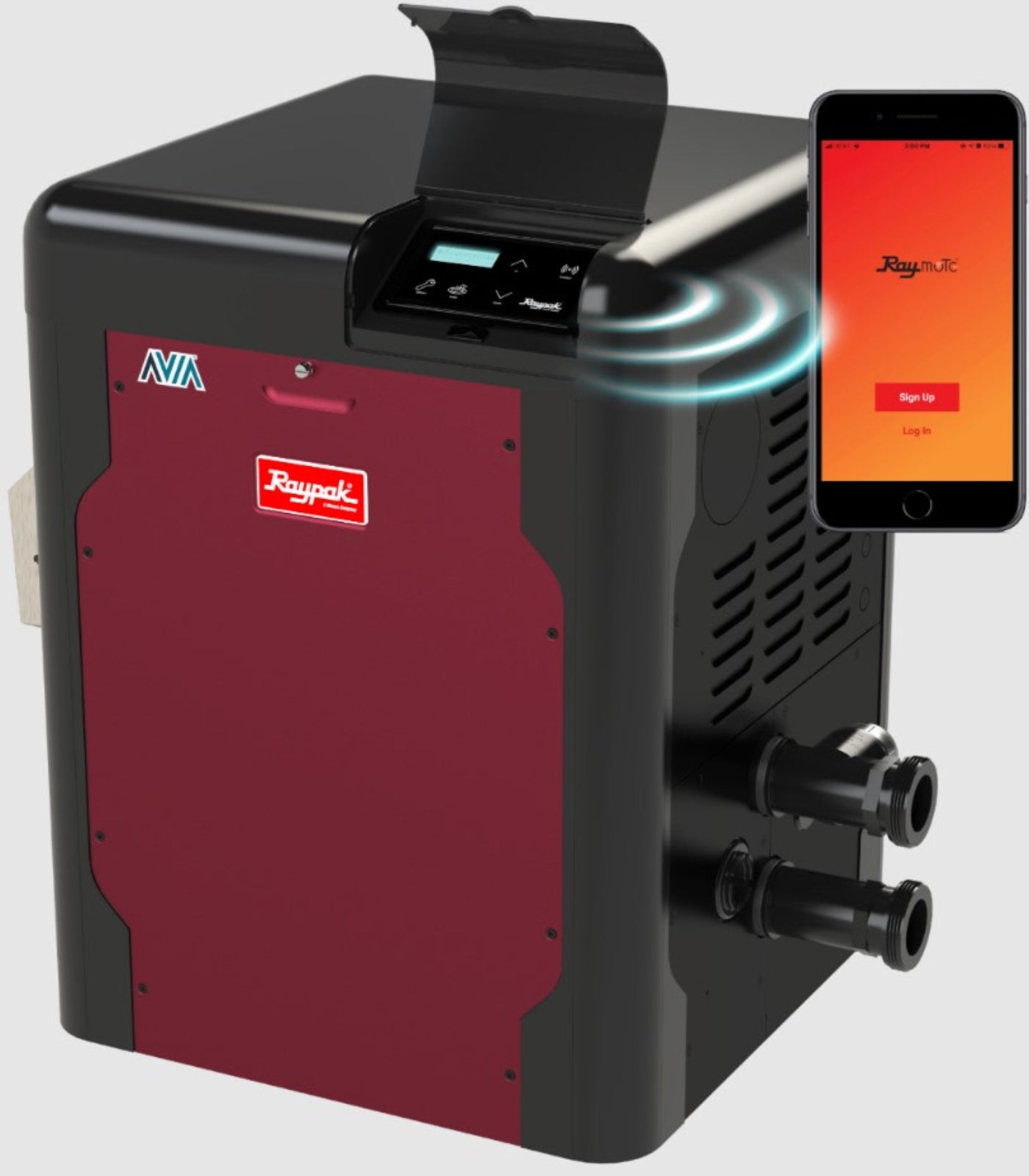 Raypak AVIA 264k Btu Digital Pool Heater - Copper - Propane Gas - WiFi Ready - | 018038