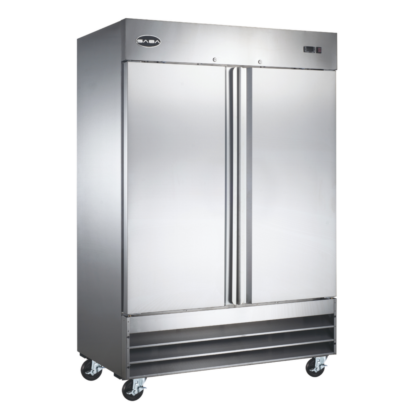 SABA Two Door Commercial Reach-In Stainless Steel Cooler - S-47R