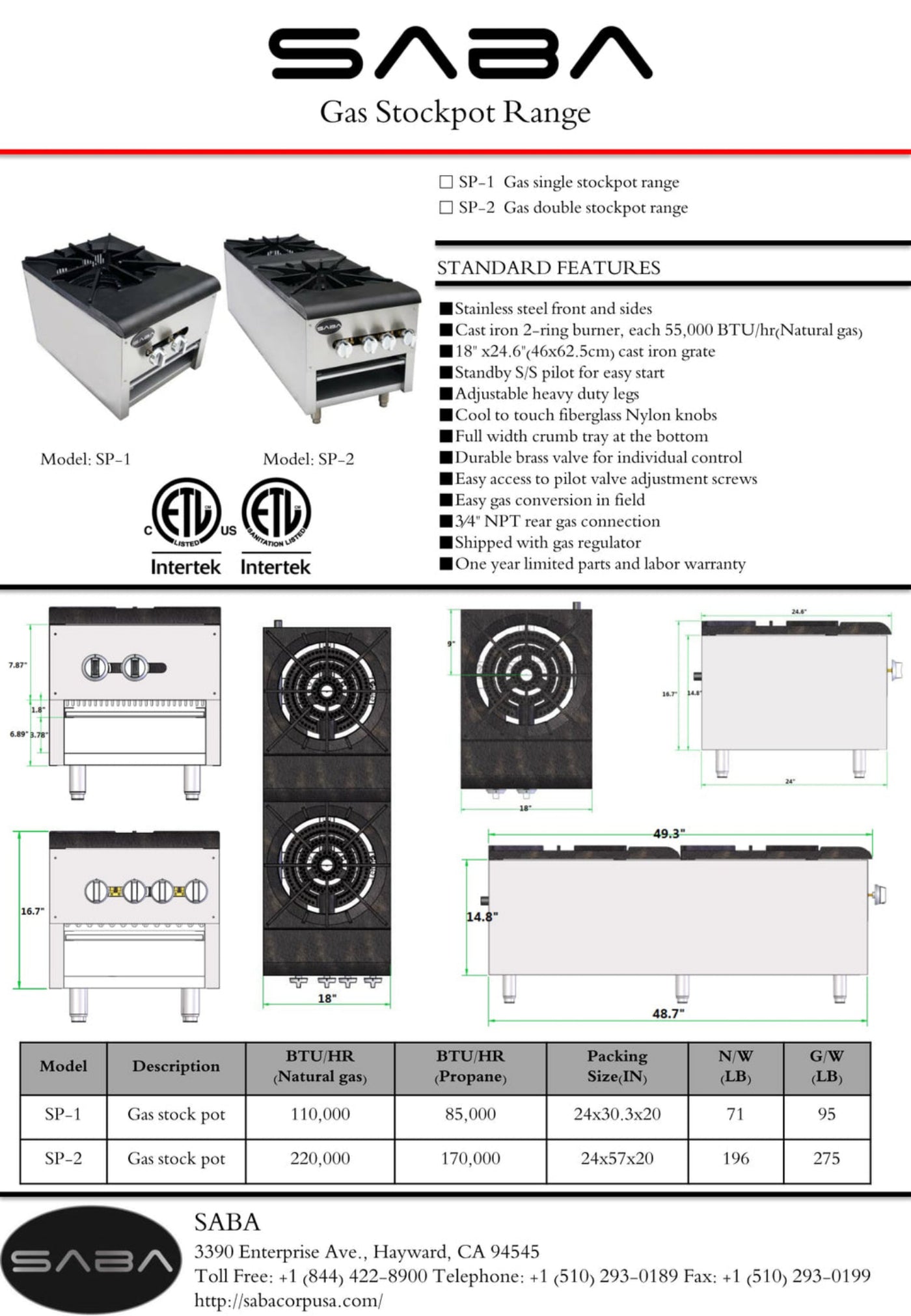 SABA  Commercial Stock Pot - SP-1