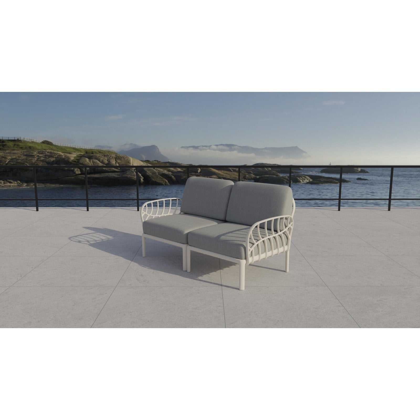 Strata Furniture Dahlia Patio Loveseat White -  ODALWG