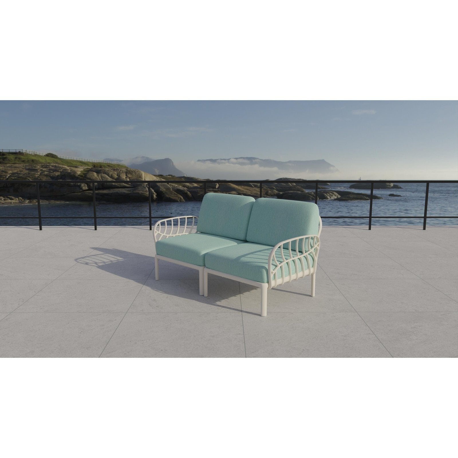 Strata Furniture Dahlia Patio Loveseat White  - ODALWM