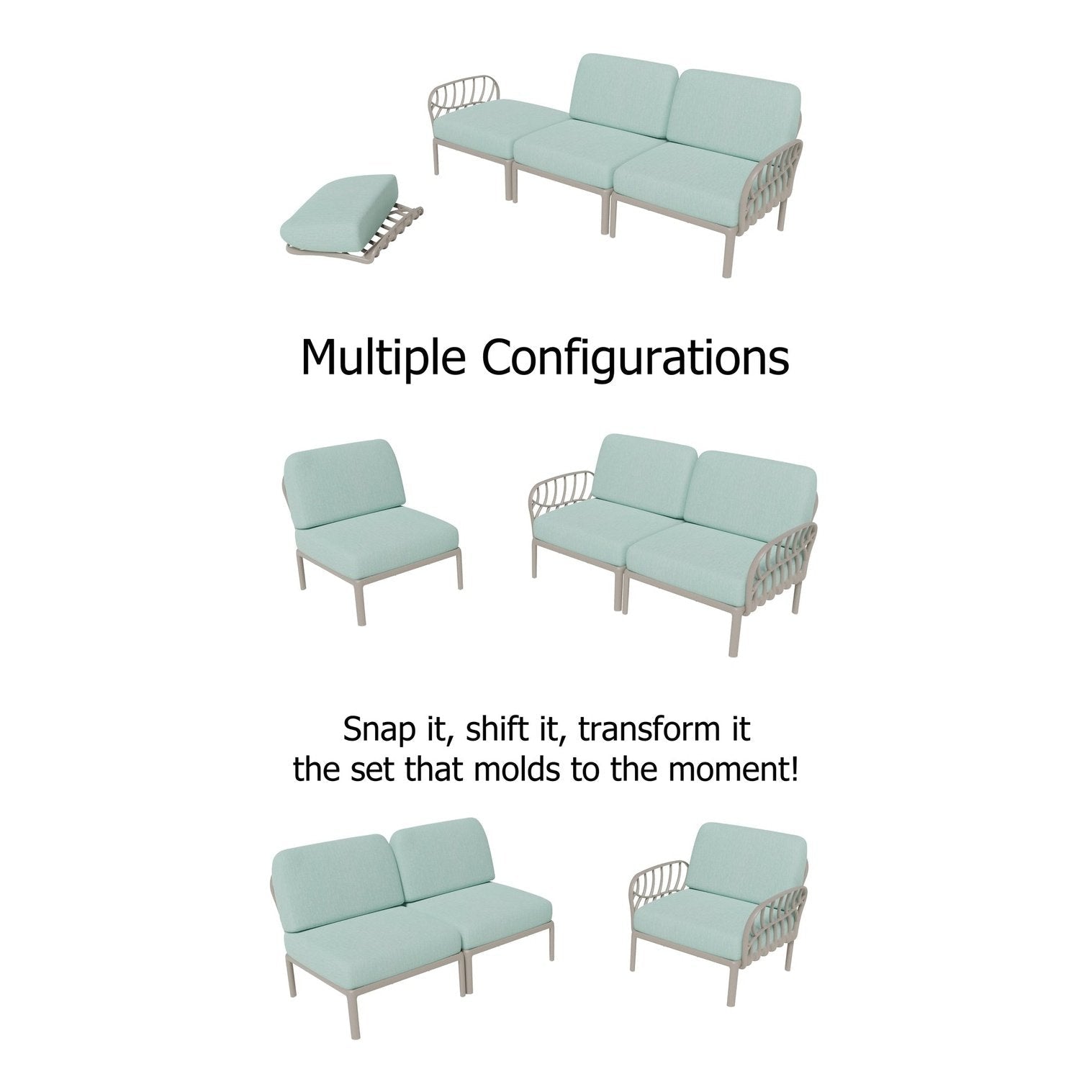 Strata Furniture Dahlia Patio Sofa Grey  - ODASGM