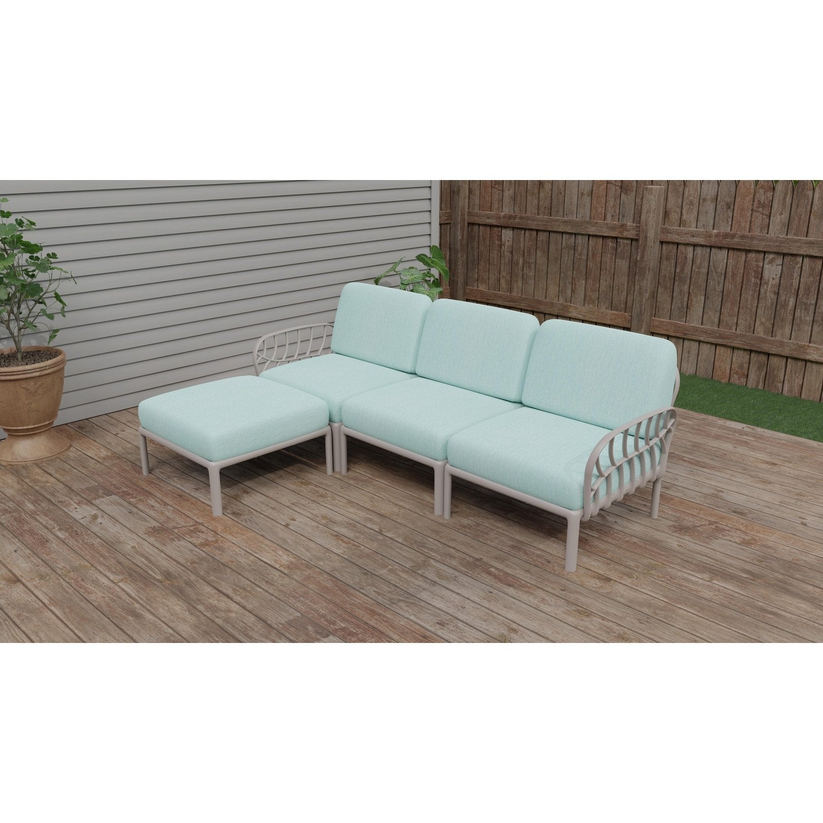 Strata Furniture Dahlia Patio Sofa Ottoman Set  - ODASOGM