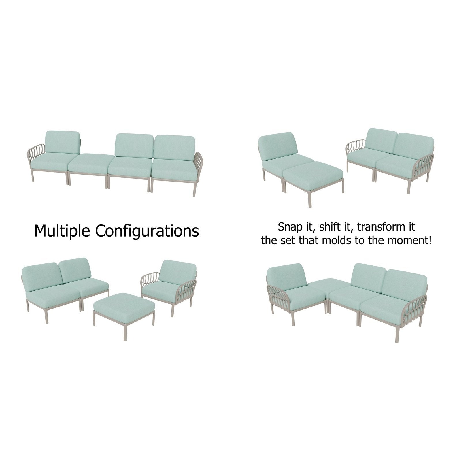 Strata Furniture Dahlia Patio Sofa Ottoman Set  - ODASOGM
