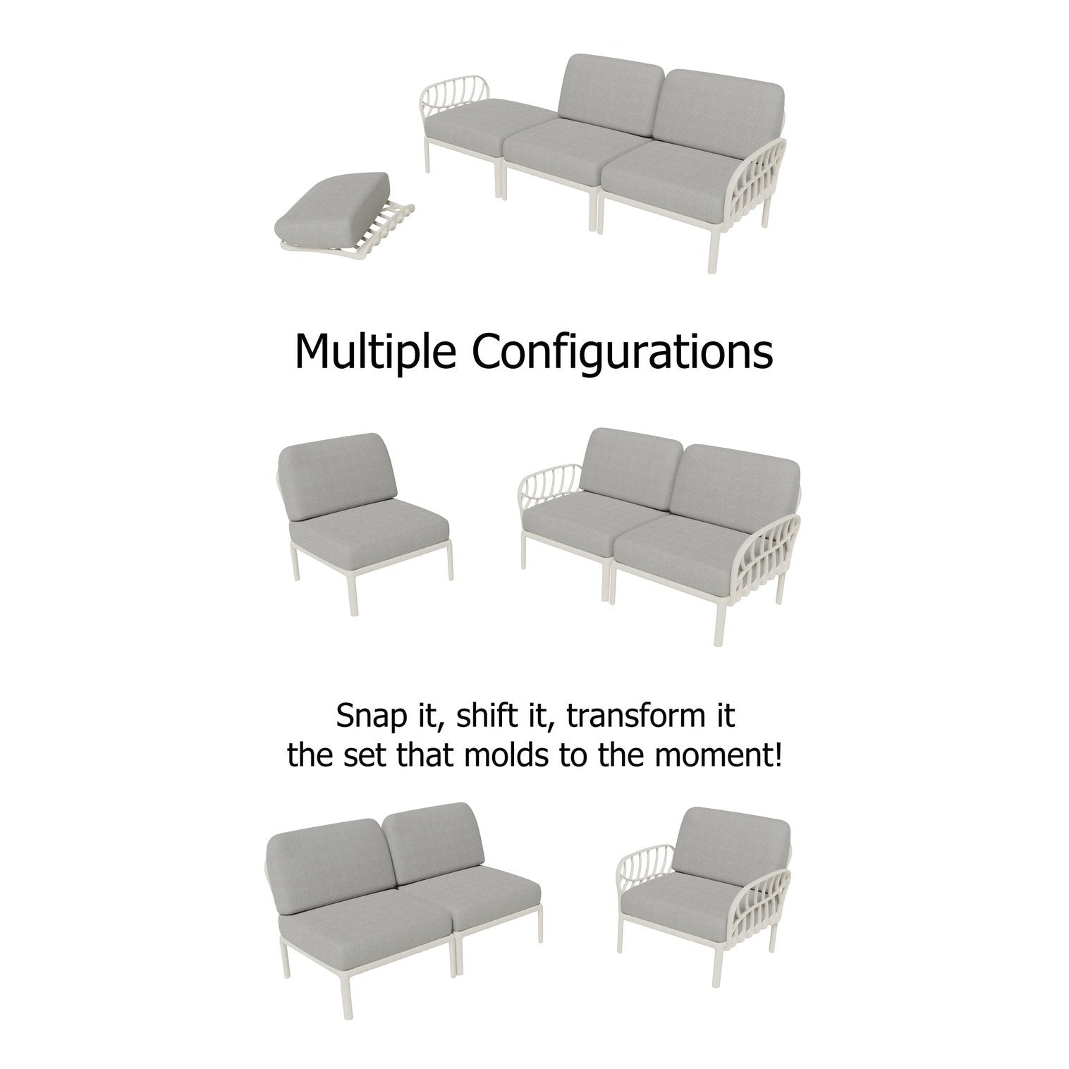 Strata Furniture Dahlia Patio Sofa White  - ODASWG