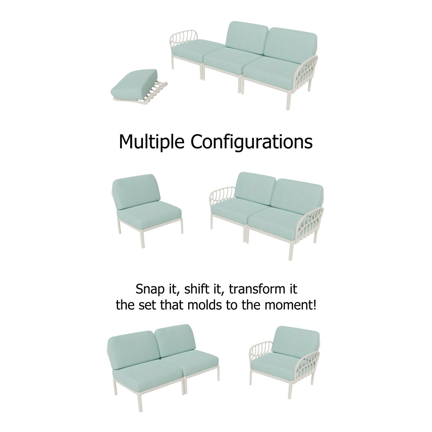 Strata Furniture Dahlia Patio Sofa White -  ODASWM