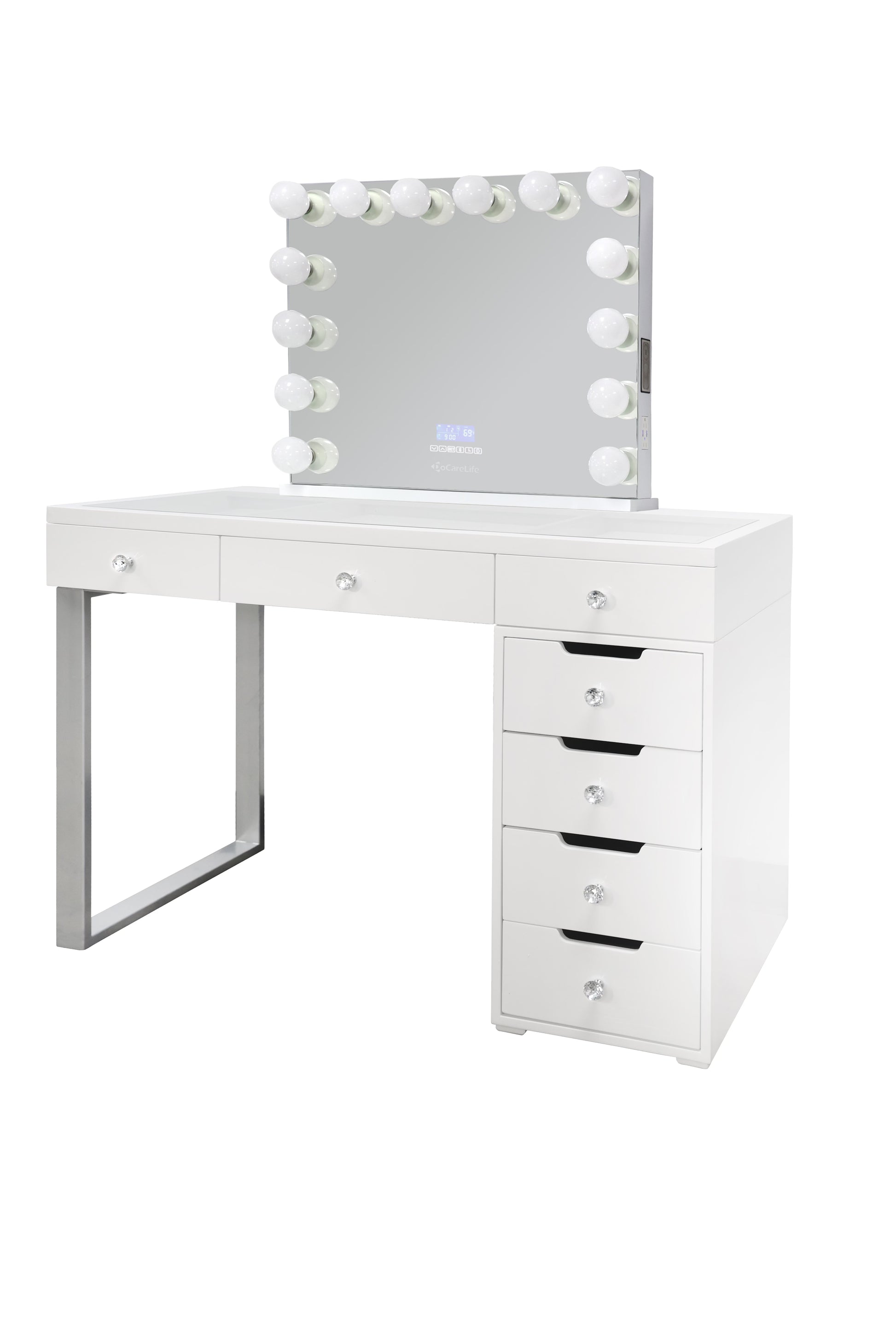 DoCareLife Nicole Vanity Set - Drawer Column - DCL-NICOLE-GWHITE