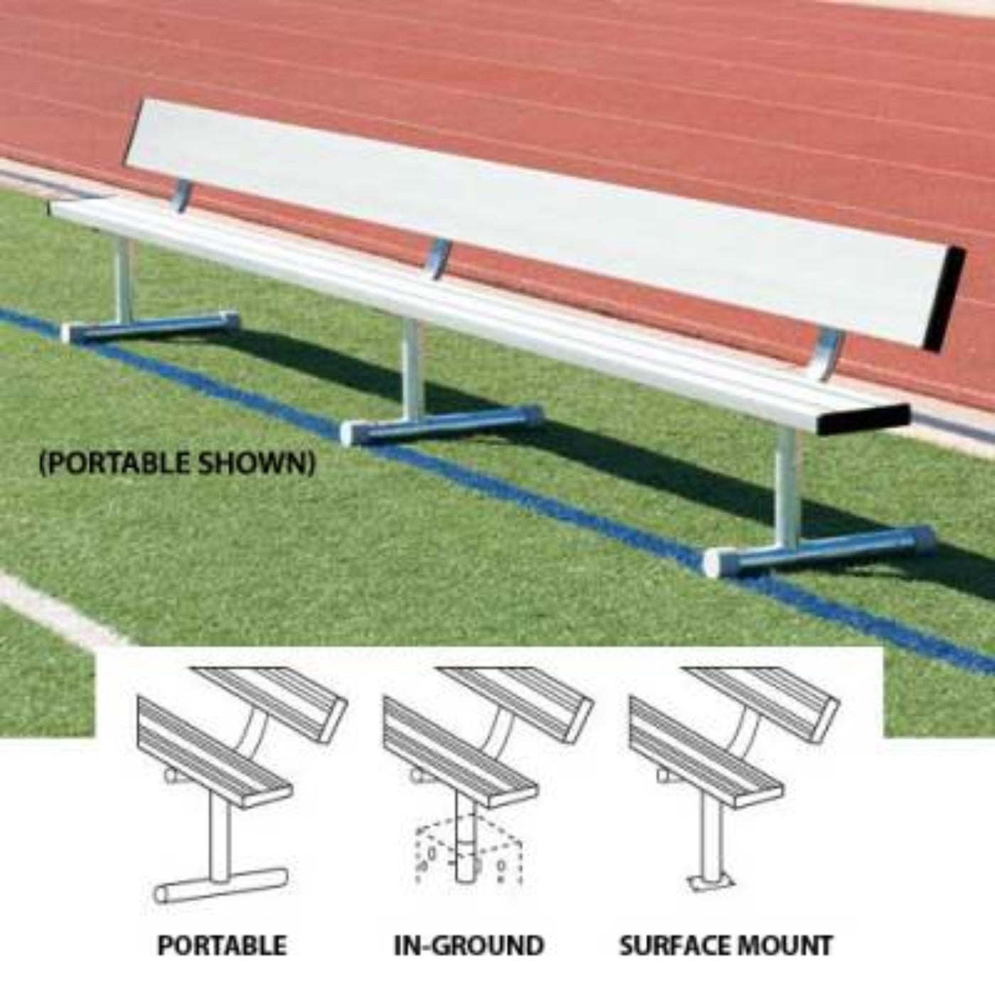 Bleachers Player's Bench Without Back Plank - BEPD08