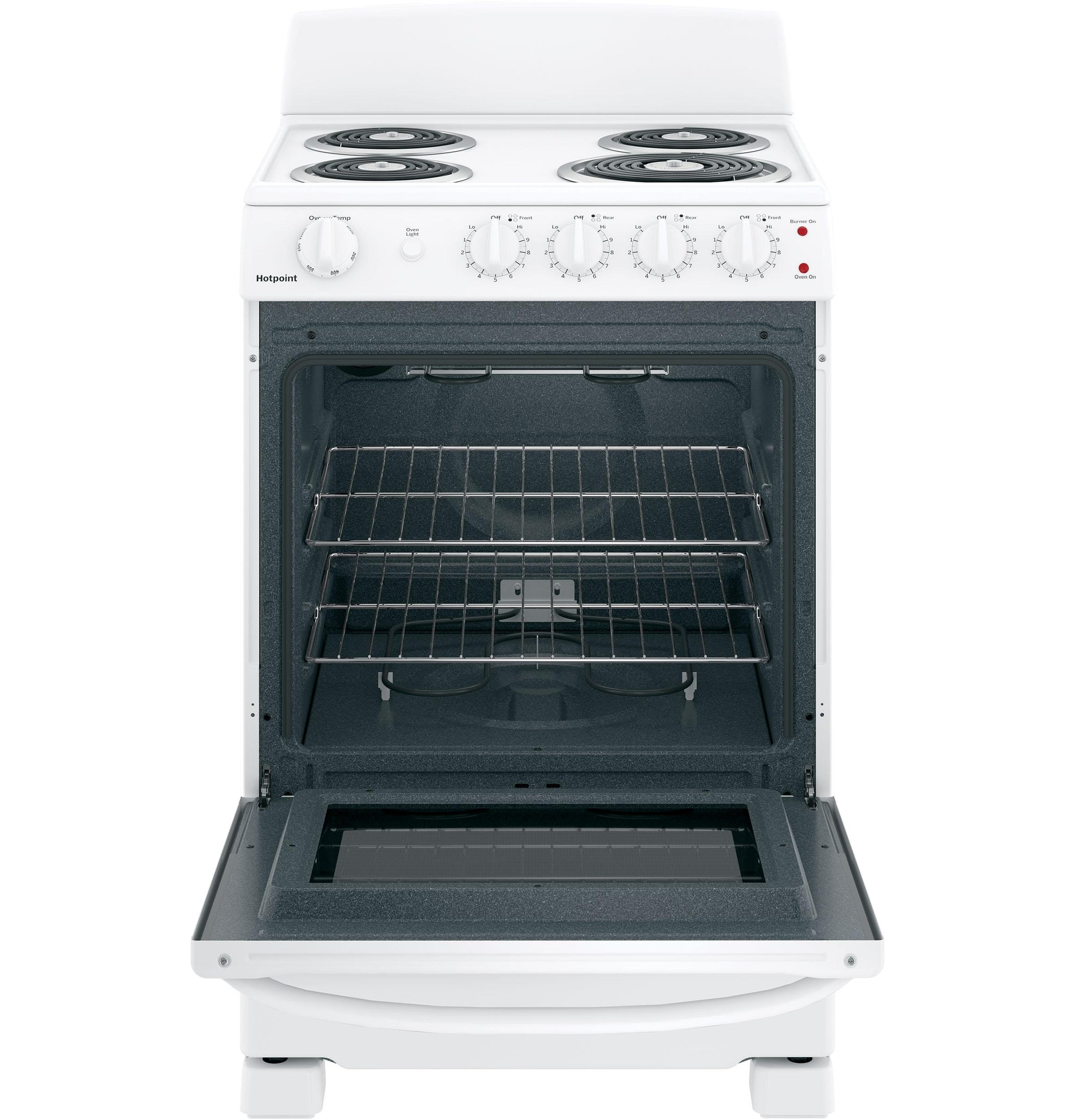 HOTPOINT RAS300DMWW Hotpoint® 24" Free-Standing Front-Control Electric Range White